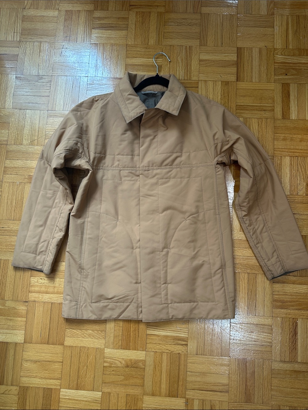 Issey Miyake Men's Camel Quilted Puffer Jacket